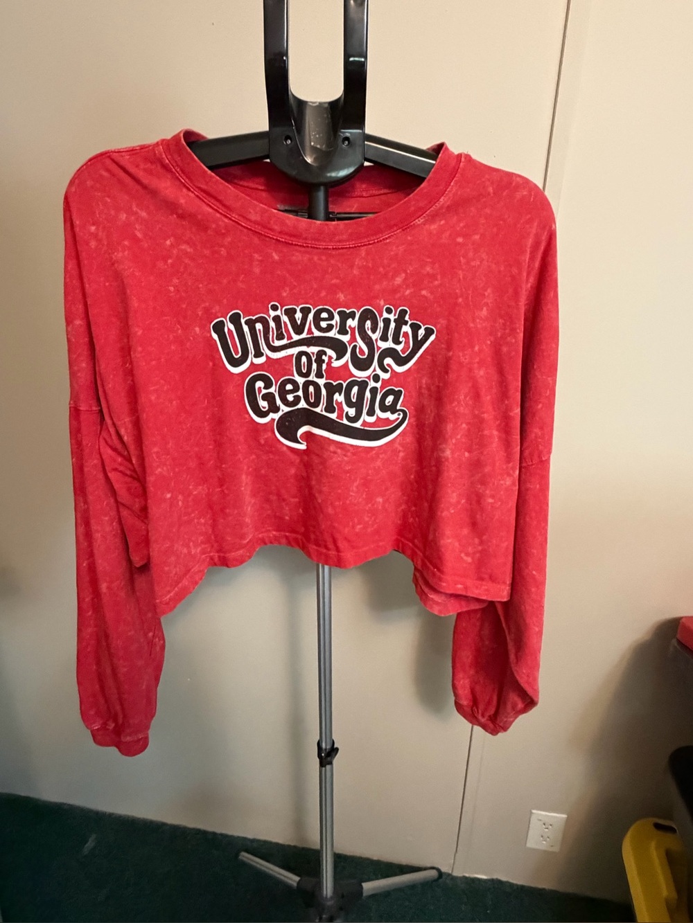 ZooZatz University of Georgia UGA Bulldogs Red Cropped Long Sleeve Tee - XS